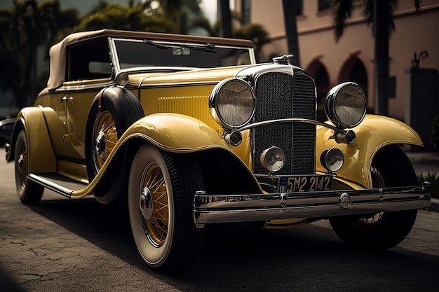 A vintage car with a license plate that says z2222.