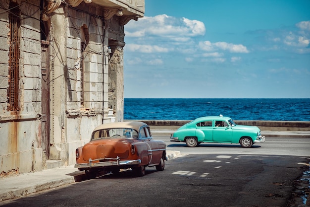 Vintage cars on streets of Havana Cuba