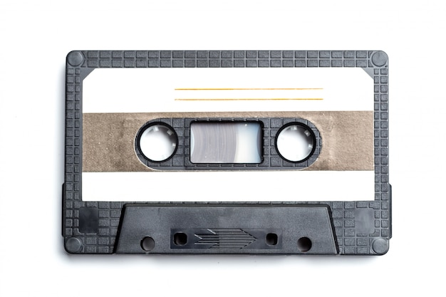 Vintage cassette tape isolated on white 