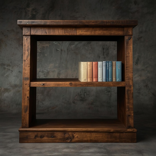 Photo vintage charm rustic bookshelf podium