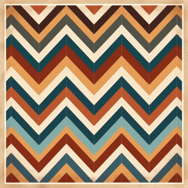 Vintage Chevron Pattern in Earthy Tones