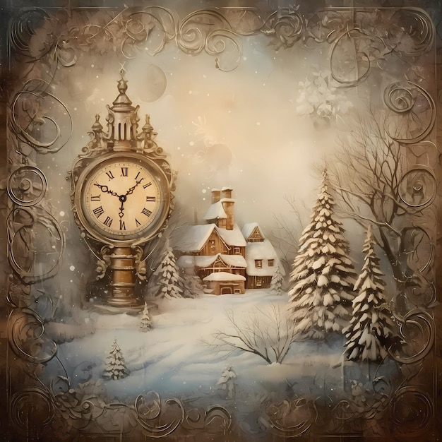 Vintage Christmas BackgroundsRetro Style Background for Christmas and Winter