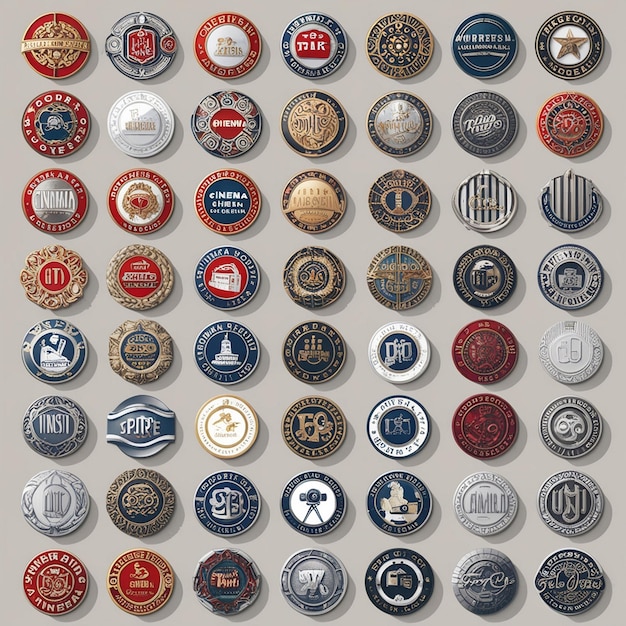 Vintage Cinema Emblems A Collection of Retro Film Badges