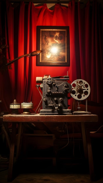 Photo vintage cinema projecting memories through reels of time