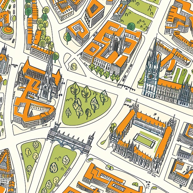 Vintage City Map Illustration