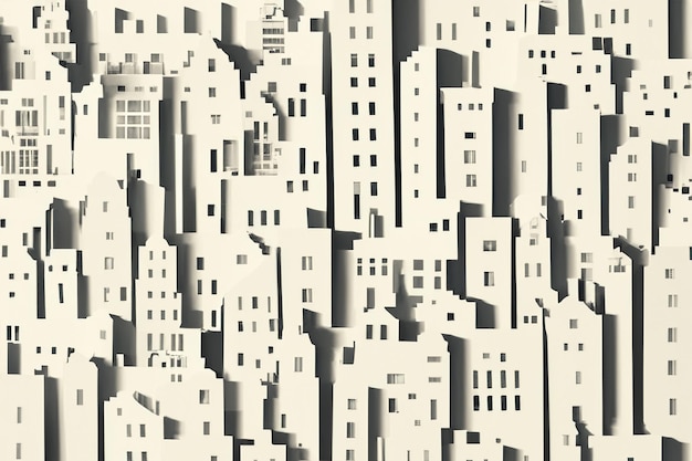 Photo vintage cityscape in paper cut style