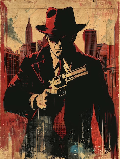 Vintage classic detective and spy movie poster