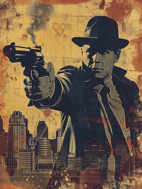 Vintage classic detective and spy movie poster