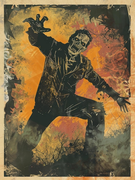 Vintage classic zombie movie poster