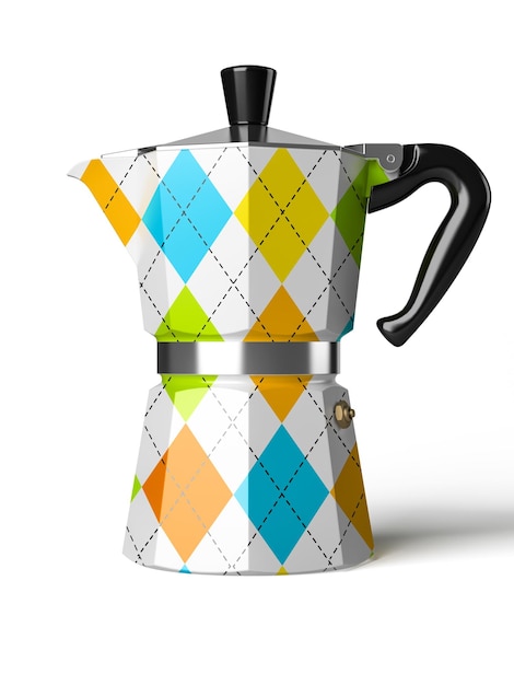 Vintage coffee pot isolated on a white background 3D rendering