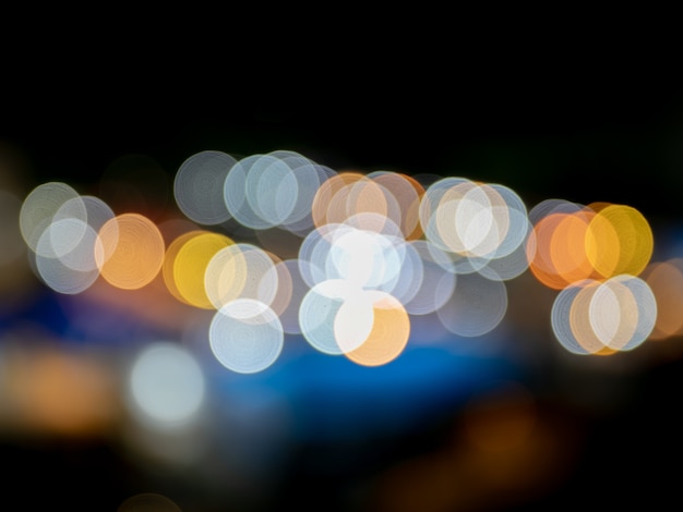 Vintage color bokeh in night light traffic jam