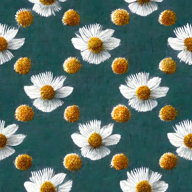 Vintage daisies pattern. Elegant and chic. Textile texture. Generative AI.