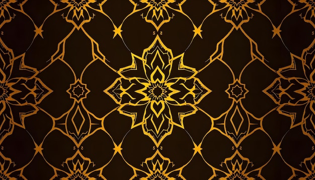 Vintage decorative moroccan seamless pattern with golden lines isolated with white highlights