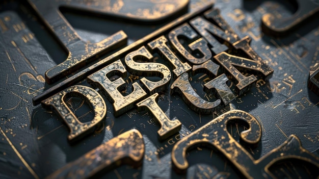 Photo the vintage design typography