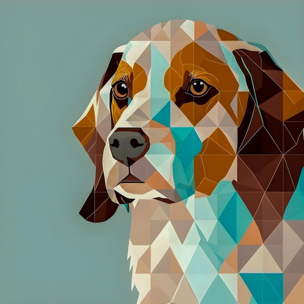 Vintage Dog pattern drawn illustration pastel colors