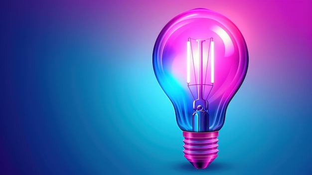 Vintage Edison bulb on vibrant blue and purple backdrop representing fusion of old