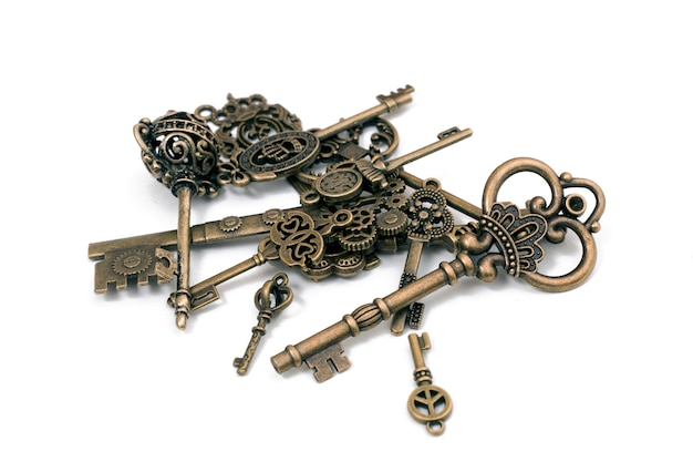 Vintage fantasy detailed golden keys