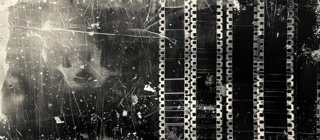 Photo vintage film strip with scratches and dust