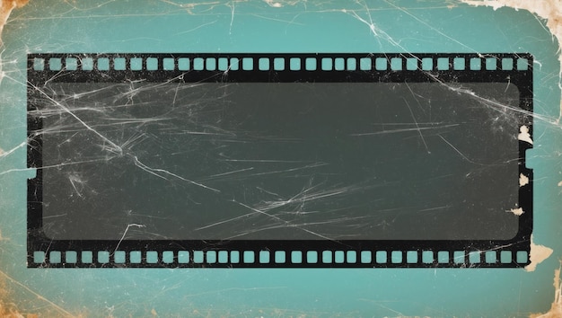 Photo a vintage filmstrip background with a textured empty frame for creativity