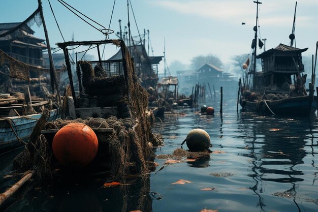 Vintage Fishing Village with Redfish Nets high quality Redfish picture photography