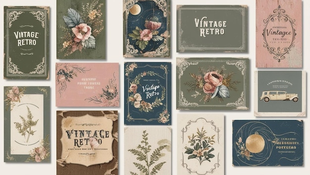 Vintage Floral Labels and Badges A Timeless Botanical Collage