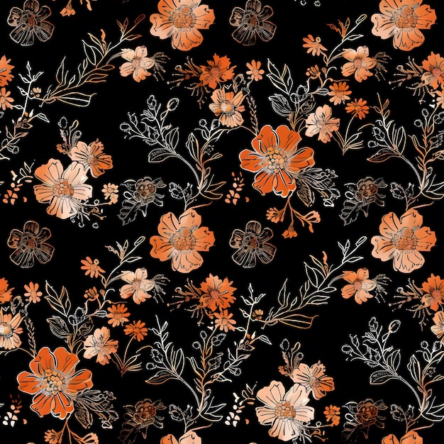 vintage Floral pattern illustration