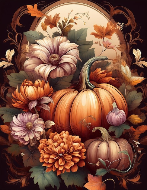 Vintage Floral Pumpkins