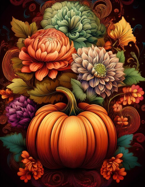 Vintage Floral Pumpkins