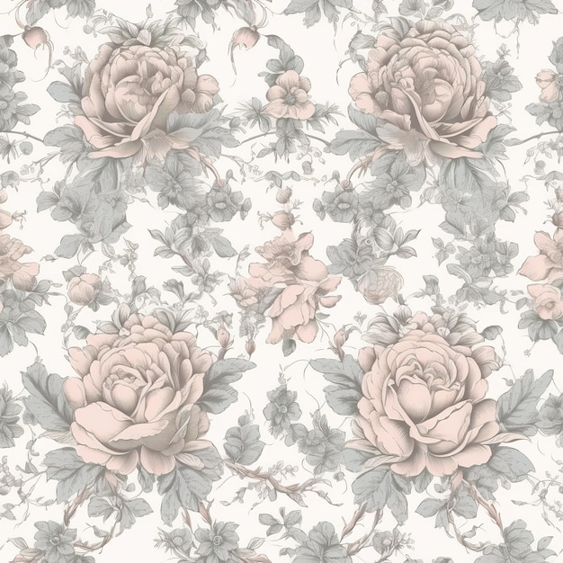 Vintage floral seamless pattern background generative ai