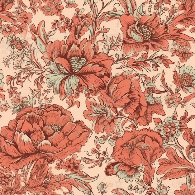 Vintage floral seamless pattern background generative ai