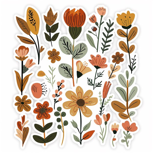 Photo vintage flower die cut sticker pack