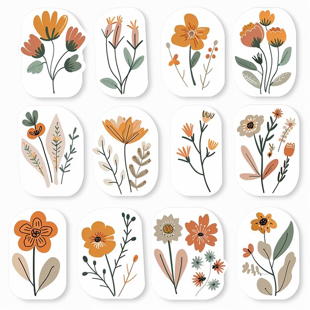 Photo vintage flower die cut sticker pack