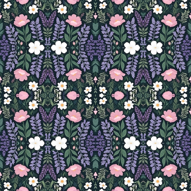 Photo vintage flowers seamless pattern print pattern for textile design and fabrics