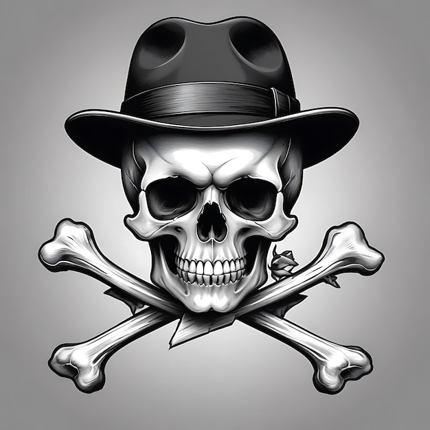 Photo vintage gangster skull fedora hat 1