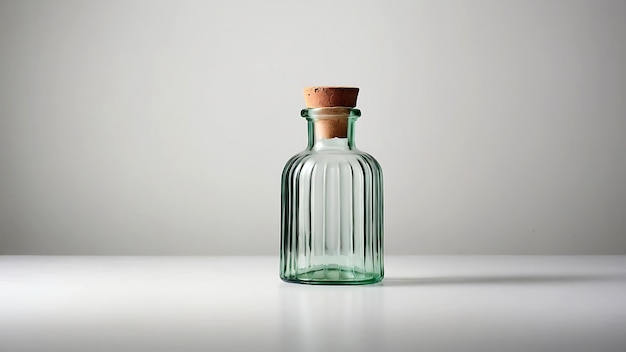 Vintage glass bottle showcased against isolated on a white studio background Generative AI