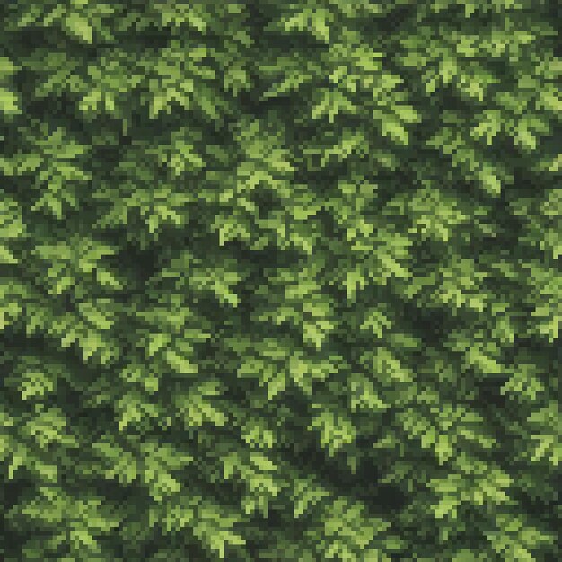 Vintage green fern leaf pixel art perfect for retrothemed decor