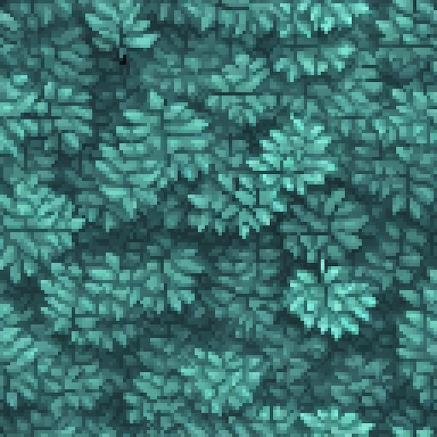 Vintage green leaf pixel art on a sleek black backdrop