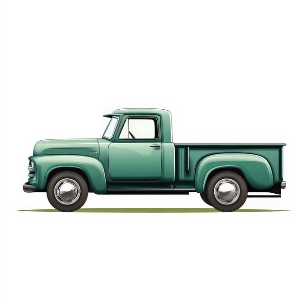 Photo vintage green pickup truck with classic design perfect for retrothemed projects or automotive enthusiasts