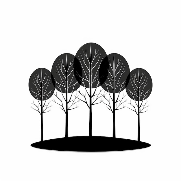 Photo a vintage inspired minimalist illustration of trees