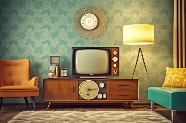 vintage interior design professional photograpphy AI Generated