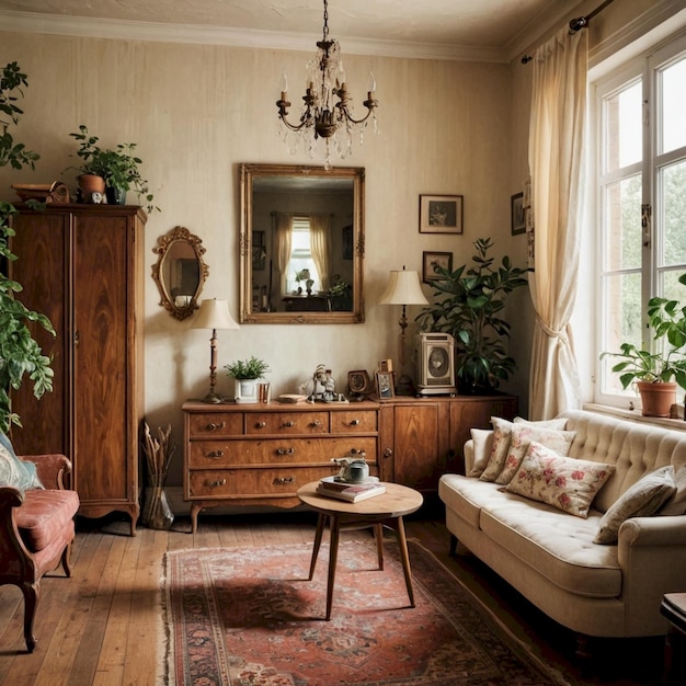 Photo vintage interior home background very cool