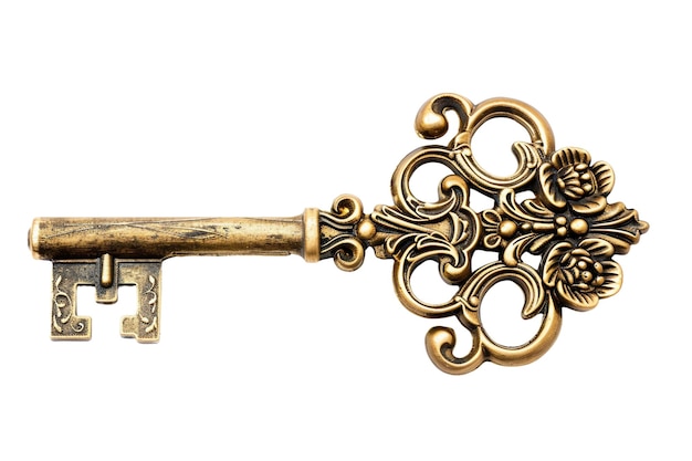 vintage key with floral motifs