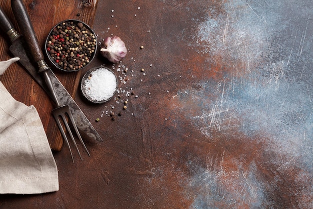 Vintage kitchen utensils and spices