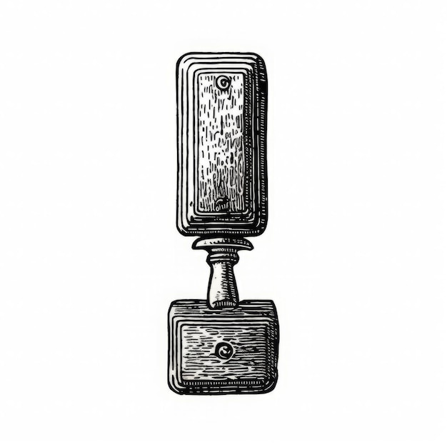 Photo vintage lamp switch vector with woodcut style icon