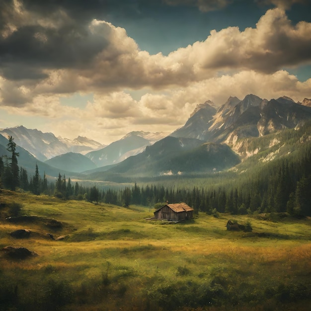 Vintage Landscape Background