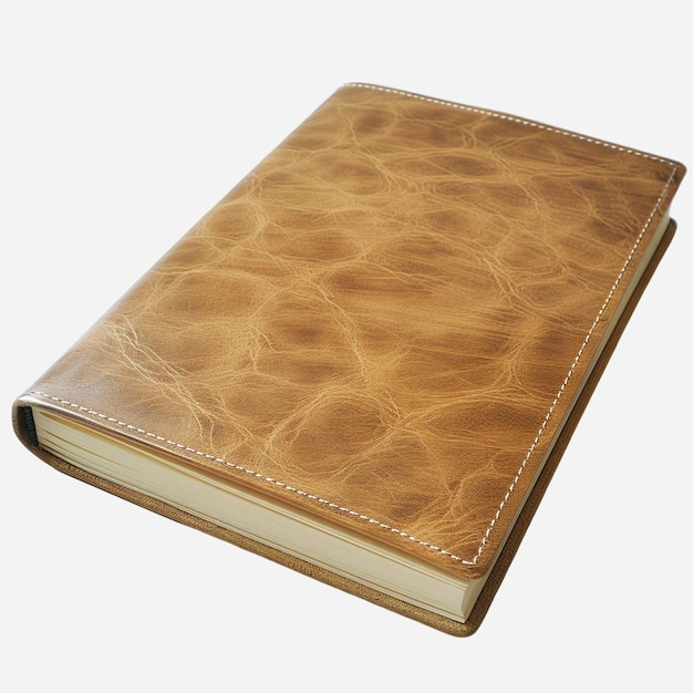 Vintage leatherbound book with a brown cover PNG isolated without background