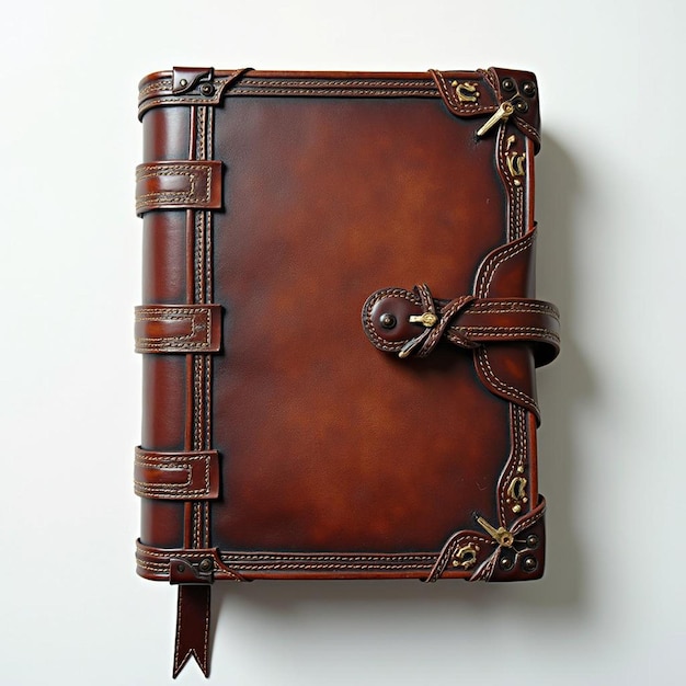 Photo vintage leatherbound book with ornate design perfect for historical antique and literarythemed