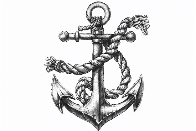 Photo vintage nautical anchor tattoo with traditional details