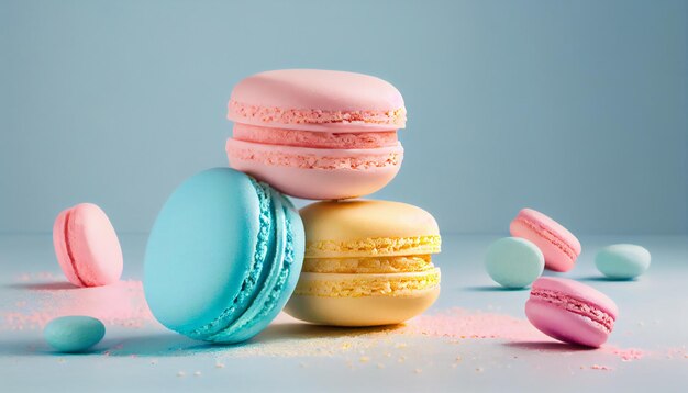 Vintage pastel colored French macaroons or macarons