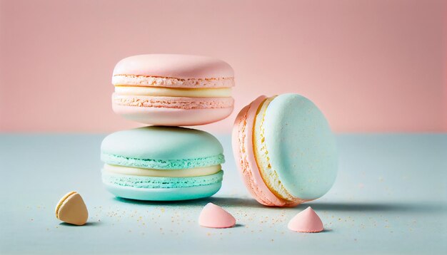 Vintage pastel colored French macaroons or macarons